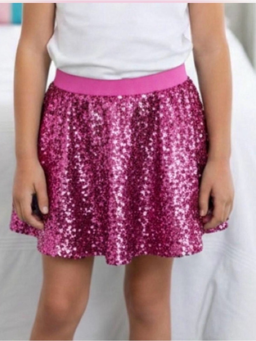 JUSTICE pink sequined sparkly skort size 20